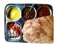 Puri Bhaji .Chole Puri. Indian dish. Royalty Free Stock Photo
