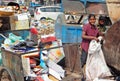 Indian rag pickers search for recyclable material in the garbage