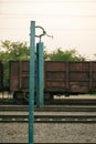 Indian railway platform iron calling bell Royalty Free Stock Photo