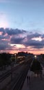 Indian railway station with cloudy rays