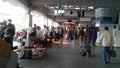 Indian railway station with full of crowd