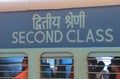 Indian Railways second class train sign India