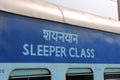 Indian Railways second class train sign India Royalty Free Stock Photo