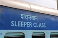 Indian Railways second class train sign India