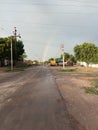 Indian Rajasthan Home street with Rainbow