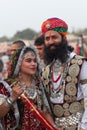 Indian Rajasthani couple in national clothes