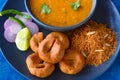 Indian Rajasthani meal-Dal baati churma closeup