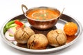 Indian Rajasthani traditional Dal Bati thali Royalty Free Stock Photo