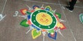 Indian rangoli Diwali time hospital