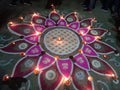 Indian rangoli photos with light