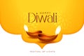 indian religious diwali festival background with lamps or diya vector