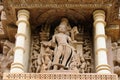 Indian religious erotic symbols on temples in Khajuraho