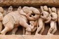 Indian religious symbols on temples in Khajuraho