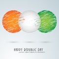 Indian Republic Day celebration with creative circles in national tricolor.