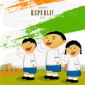Indian Republic Day celebration with cute kids. Royalty Free Stock Photo