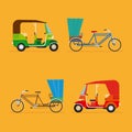 Indian rickshaw. Auto rickshaw and pedicab