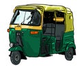 Indian Rickshaw illustration for designs