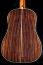 Indian rosewood back on acoustic guitar -mdetailed grain