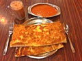 Indian roti prata and teh tarik Royalty Free Stock Photo