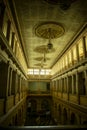 Indian Royal Palace Lobby with Decorated Ceiling, chandelier Royalty Free Stock Photo