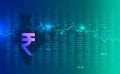 Indian rupee background with stock market data illustration, rupee background with graph
