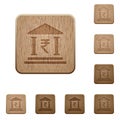 Indian Rupee bank office wooden buttons