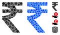 Indian Rupee Composition Icon of Round Dots Royalty Free Stock Photo