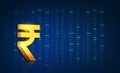 Indian rupee digital technology background