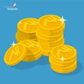 Indian rupee gold coin stack Royalty Free Stock Photo