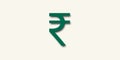 Indian rupee or INR symbol with shadow on background.