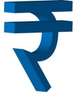 Indian Rupee Symbol Three Dimensional Royalty Free Stock Photo