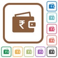 Indian Rupee wallet simple icons