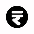 Indian Rupees symbol in round shape. Indian Rupees