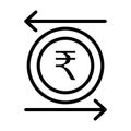 Indian rupees value Line Style vector icon which can easily modify or edit