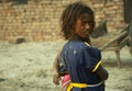 Indian rural girl is looking at the camera