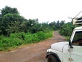 Indian rural road with van