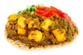 Indian Saag Paneer Meal On A Chapati Flatbread