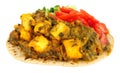 Indian Saag Paneer Meal On A Chapati Flatbread Royalty Free Stock Photo