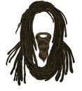 Indian sadhu hairstyle With beard.Hair dreadlocks.funny avatar.