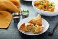 Indian samosas with vegetable filling Royalty Free Stock Photo