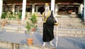 An Indian sanyas standing in Holy city Varanasi, India Royalty Free Stock Photo