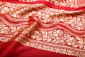 Indian sari with pleats clouse up Royalty Free Stock Photo