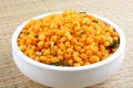 Indian savory snack mixture, served in bowl. Royalty Free Stock Photo