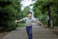 Indian School boy running at playground Royalty Free Stock Photo