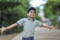 Indian School boy running at playground Royalty Free Stock Photo