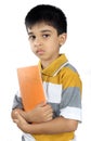 Indian School Boy with Textbook Royalty Free Stock Photo