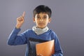 Indian School Boy with Textbook Royalty Free Stock Photo