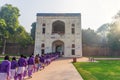 Indian school girls on the tour to the Humayun`s tomb, New Dehli, India Royalty Free Stock Photo