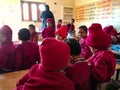 indian school kid students whispering at classroom in india January 2020 Royalty Free Stock Photo
