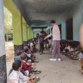 Indian School serving mid day meal